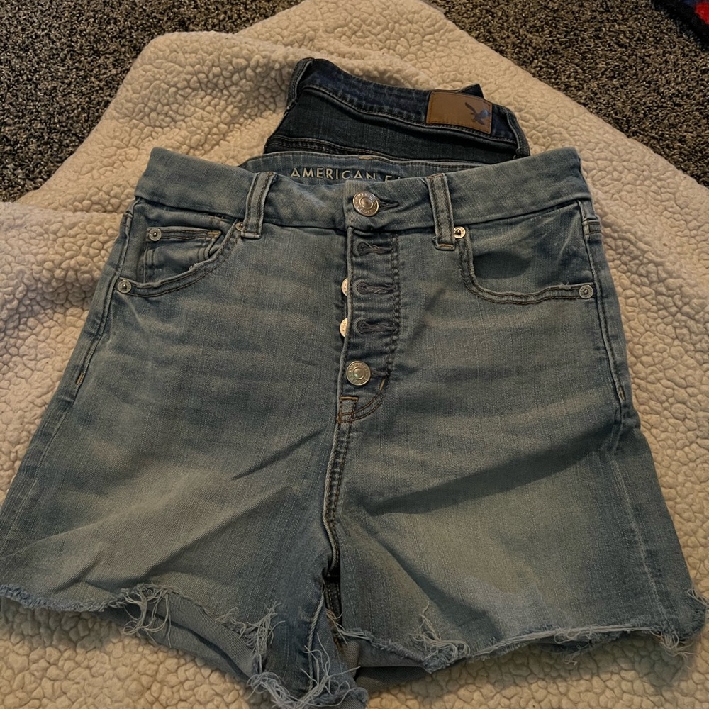 American Eagle Light Blue Denim Shorts